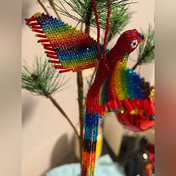 Rainbow beaded hummingbird keychain/ hummingbird keychain/ hummingbird ornament - Picture 1 of 6